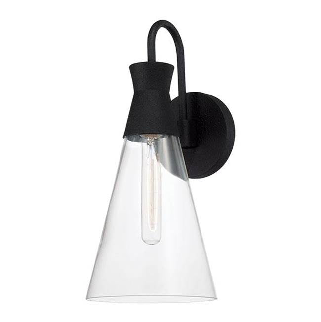 Capital Lighting 650311XK Textured Black 7.25''w X 16.25''h 1-light Sconce In Textured Black With Clear Glass Image 1