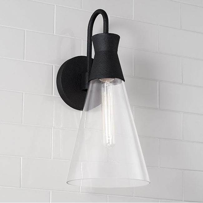 Capital Lighting 650311XK Textured Black 7.25''w X 16.25''h 1-light Sconce In Textured Black With Clear Glass Image 4