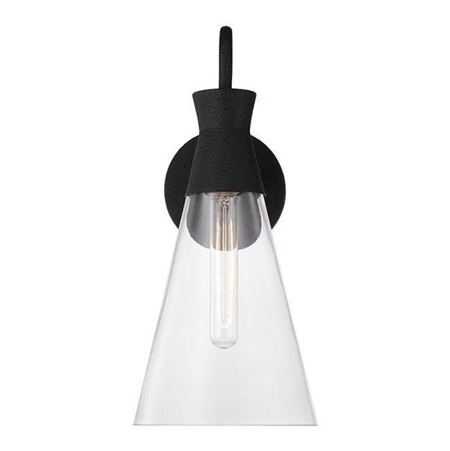 Capital Lighting 650311XK Textured Black 7.25''w X 16.25''h 1-light Sconce In Textured Black With Clear Glass Image 3