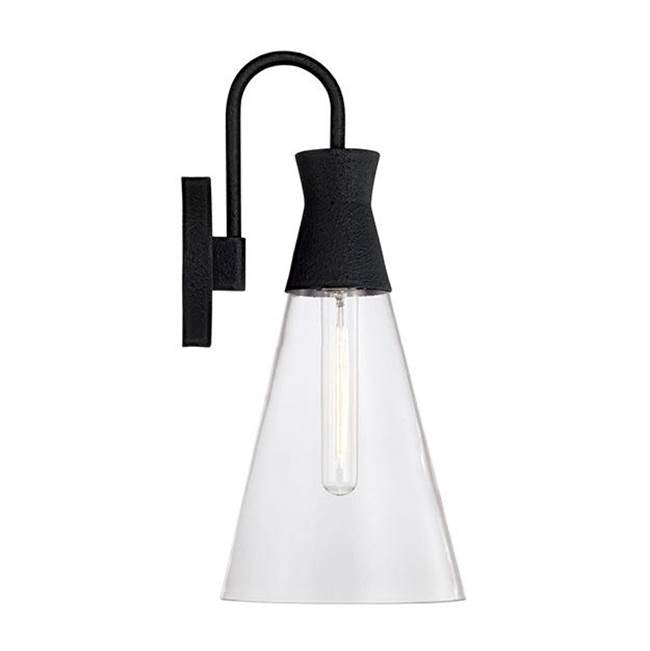 Capital Lighting 650311XK Textured Black 7.25''w X 16.25''h 1-light Sconce In Textured Black With Clear Glass Image 2