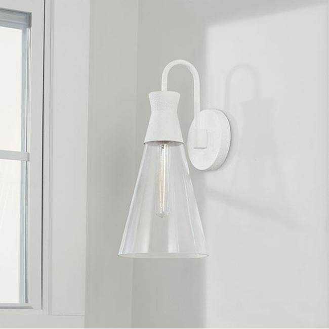 Capital Lighting 650311XW Textured White 7.25''w X 16.25''h 1-light Sconce In Textured White With Clear Glass Image 4