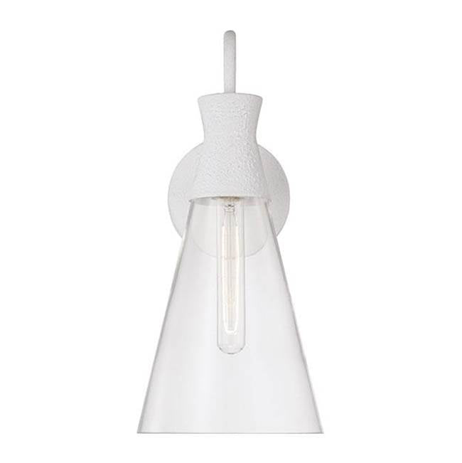 Capital Lighting 650311XW Textured White 7.25''w X 16.25''h 1-light Sconce In Textured White With Clear Glass Image 3
