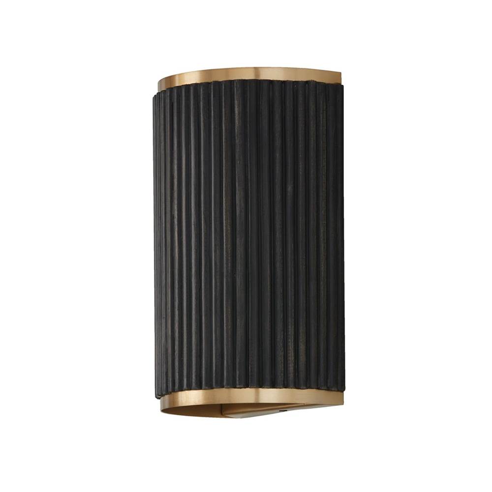 Capital Lighting 650721KR Black Stain,Matte Brass 7.50''w X 12''h 2-light Sconce In Matte Brass And Handcrafted Mango Wood In Black Stain Image 1