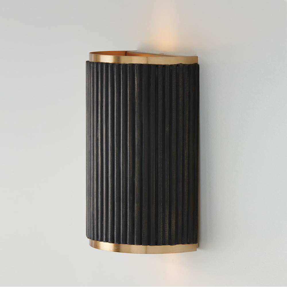 Capital Lighting 650721KR Black Stain,Matte Brass 7.50''w X 12''h 2-light Sconce In Matte Brass And Handcrafted Mango Wood In Black Stain Image 5