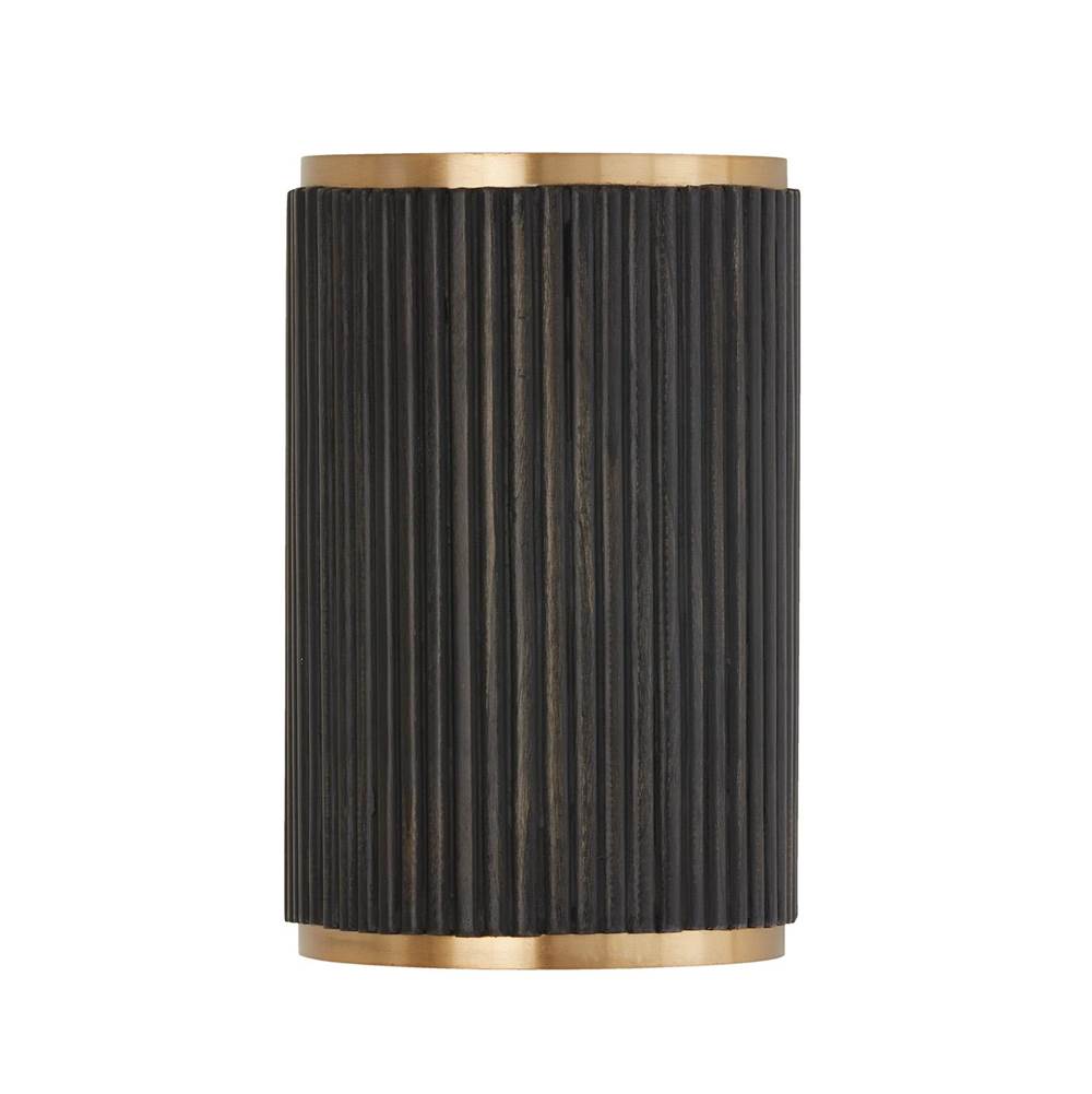 Capital Lighting 650721KR Black Stain,Matte Brass 7.50''w X 12''h 2-light Sconce In Matte Brass And Handcrafted Mango Wood In Black Stain Image 4