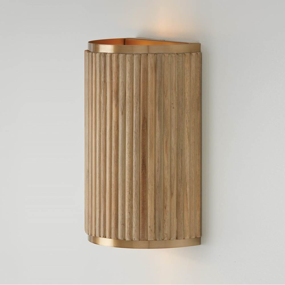 Capital Lighting 650721WS White Wash,Matte Brass 7.50''w X 12''h 2-light Sconce In Matte Brass And Handcrafted Mango Wood In White Wash Image 5