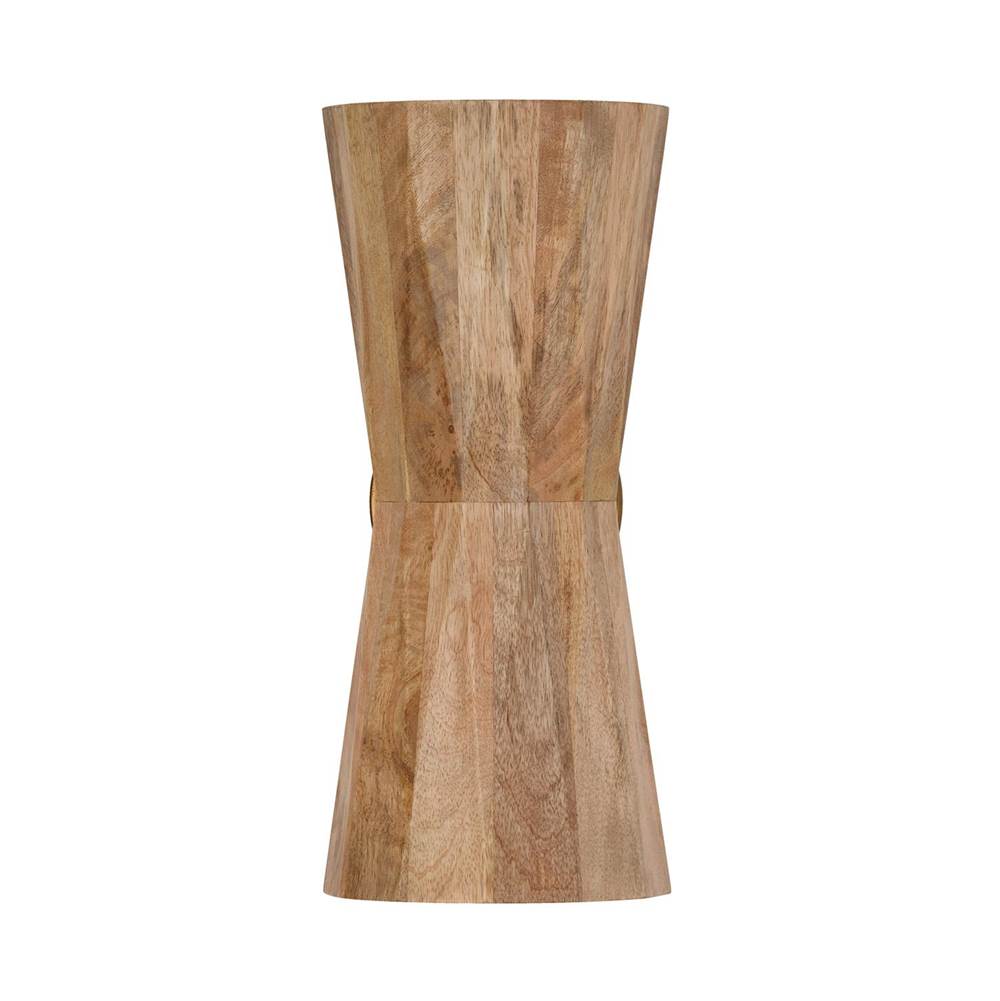 Capital Lighting 651021LW Light Wood,Patinaed Brass 6.50''w X 15''h 2-light Sconce In Hand-distressed Patinaed Brass And Handcrafted Mango Wood Image 4