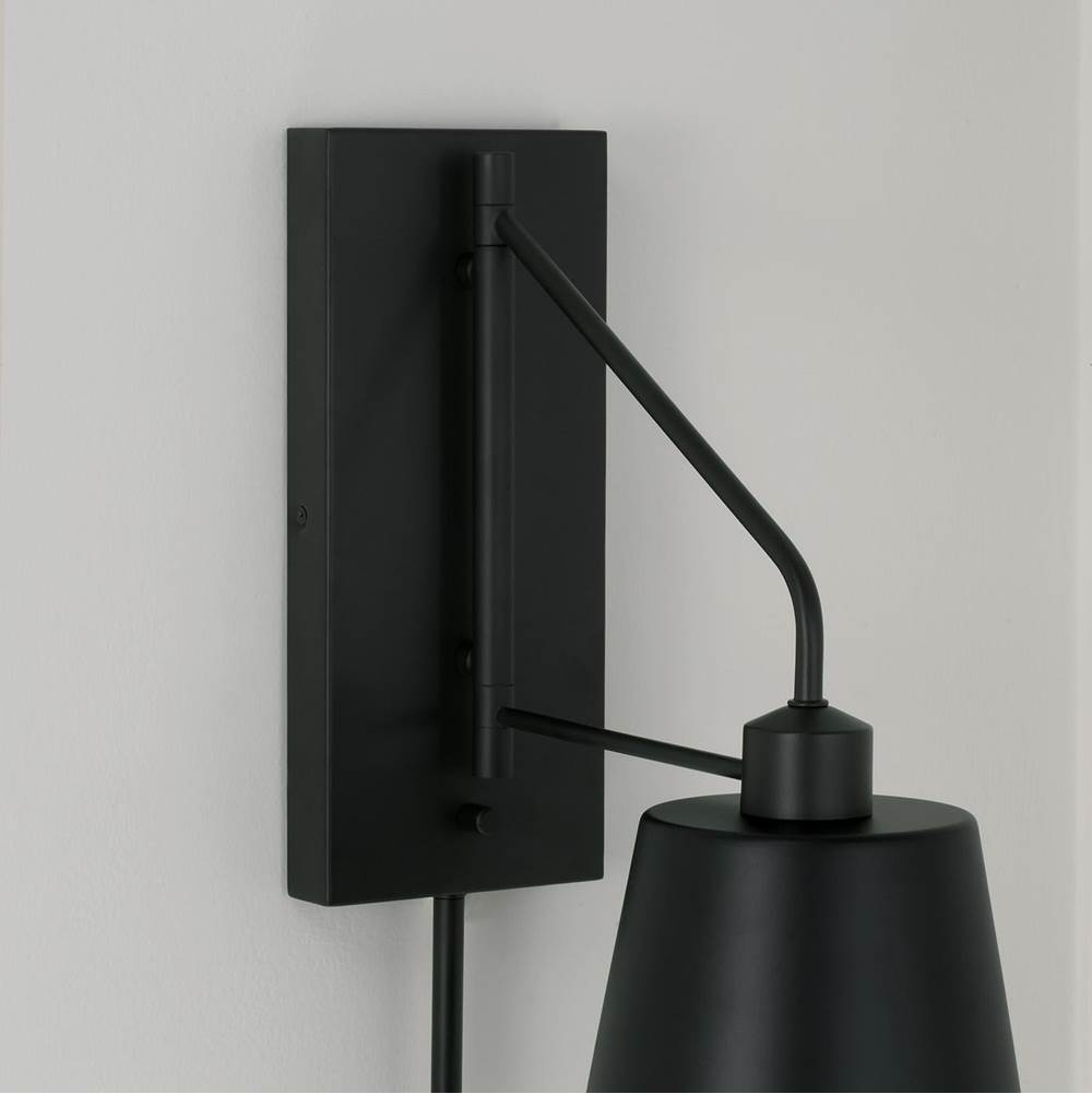Capital Lighting 651311MB Matte Black 6.75''w X 24.50''h 1-light Modern Metal Sconce In Matte Black With White Interior Image 6