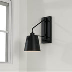 Capital Lighting Alden 6.75''w X 24.50''h 1-light Modern Metal Sconce In Matte Black With White Interior