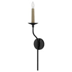 Capital Lighting 651511MB Matte Black 5''w X 26''h 1-light Sconce In Matte Black With Interchangeable Faux Wood Or Matte Black Candle Sleeve Image 1