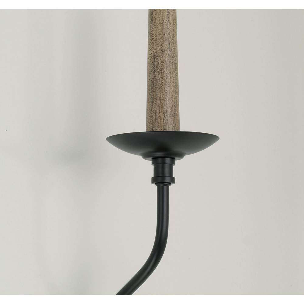 Capital Lighting 651511MB Matte Black 5''w X 26''h 1-light Sconce In Matte Black With Interchangeable Faux Wood Or Matte Black Candle Sleeve Image 6