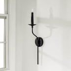 Capital Lighting 651511MB Matte Black 5''w X 26''h 1-light Sconce In Matte Black With Interchangeable Faux Wood Or Matte Black Candle Sleeve Image 3
