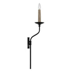 Capital Lighting 651511MB Matte Black 5''w X 26''h 1-light Sconce In Matte Black With Interchangeable Faux Wood Or Matte Black Candle Sleeve Image 4