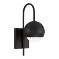 Capital Lighting 651611BI Black Iron 6''w X 15.50''h 1-light Circular Globe Sconce In Black Iron With Soft White Glass Image 1