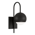 Capital Lighting 651611BI Black Iron 6''w X 15.50''h 1-light Circular Globe Sconce In Black Iron With Soft White Glass Image 1