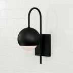 Capital Lighting Dolby 6''w X 15.50''h 1-light Circular Globe Sconce In Black Iron With Soft White Glass