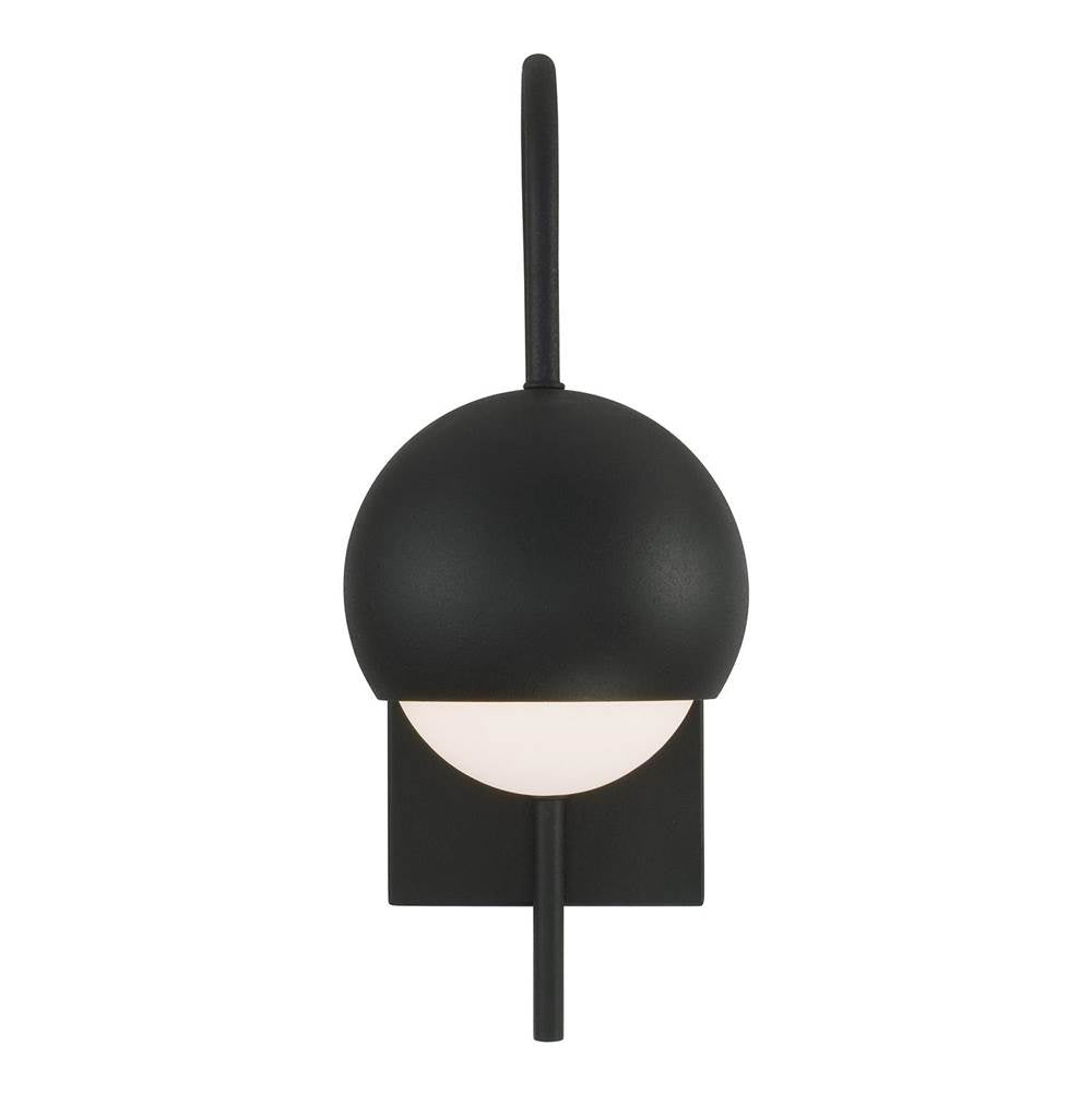 Capital Lighting 651611BI Black Iron 6''w X 15.50''h 1-light Circular Globe Sconce In Black Iron With Soft White Glass Image 4