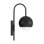 Capital Lighting 651611BI Black Iron 6''w X 15.50''h 1-light Circular Globe Sconce In Black Iron With Soft White Glass Image 3