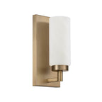 Capital Lighting 651711AD Aged Brass 5''w X 11''h 1-light Cylindrical Sconce In Aged Brass With Faux Alabaster Glass Image 1