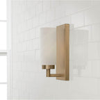 Capital Lighting 651711AD Aged Brass 5''w X 11''h 1-light Cylindrical Sconce In Aged Brass With Faux Alabaster Glass Image 7