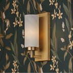 Capital Lighting Alyssa 5''w X 11''h 1-light Cylindrical Sconce In Aged Brass With Faux Alabaster Glass