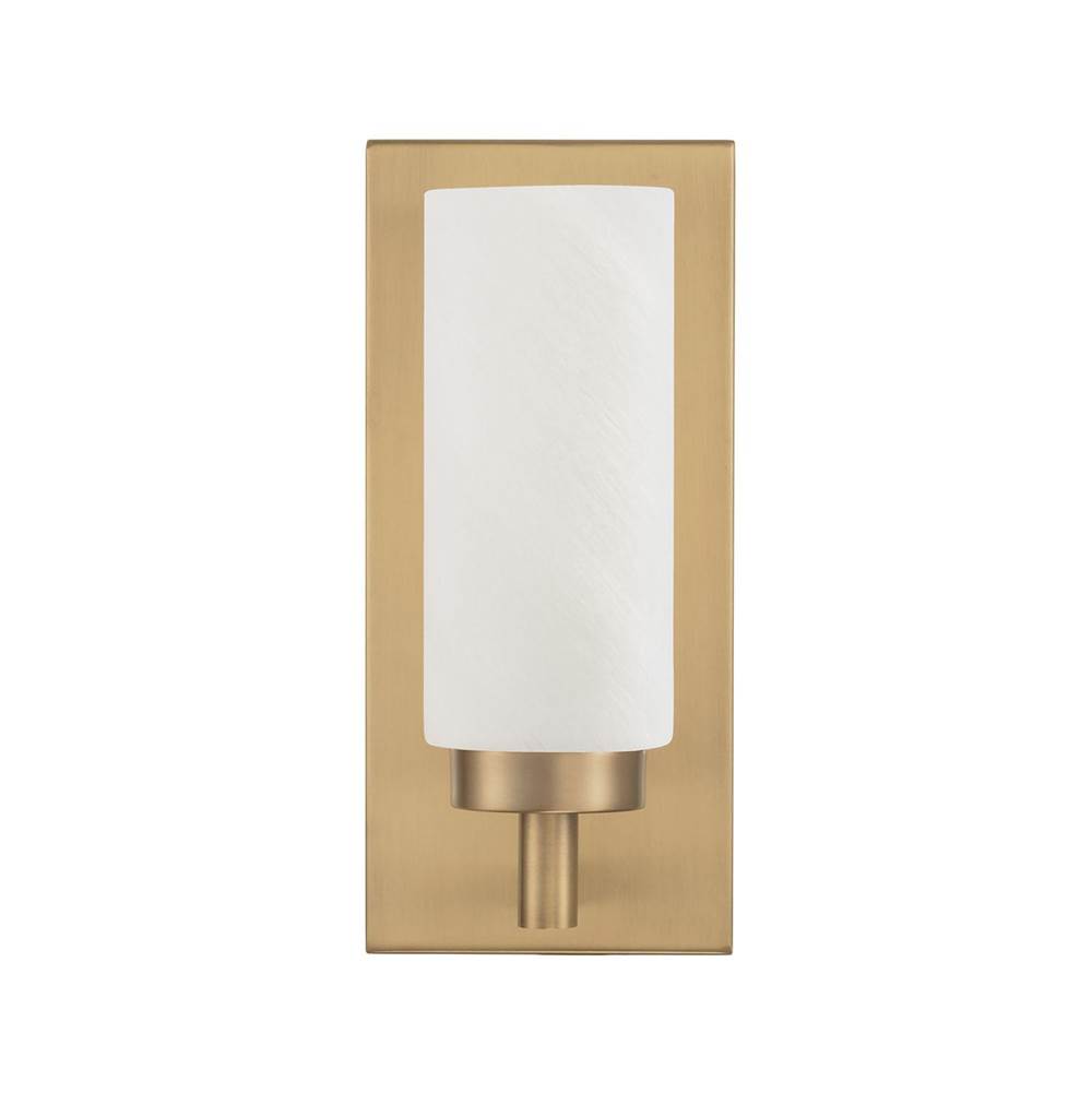 Capital Lighting 651711AD Aged Brass 5''w X 11''h 1-light Cylindrical Sconce In Aged Brass With Faux Alabaster Glass Image 5