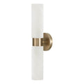 Capital Lighting 651721AD Aged Brass 5''w X 20.50''h 2-light Cylindrical Linear Bath Bar Sconce In Aged Brass With Faux Alabaster Glass Image 1
