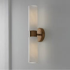 Capital Lighting 651721AD Aged Brass 5''w X 20.50''h 2-light Cylindrical Linear Bath Bar Sconce In Aged Brass With Faux Alabaster Glass Image 6