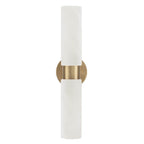 Capital Lighting 651721AD Aged Brass 5''w X 20.50''h 2-light Cylindrical Linear Bath Bar Sconce In Aged Brass With Faux Alabaster Glass Image 3
