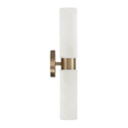 Capital Lighting 651721AD Aged Brass 5''w X 20.50''h 2-light Cylindrical Linear Bath Bar Sconce In Aged Brass With Faux Alabaster Glass Image 2