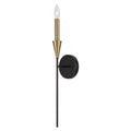 Capital Lighting 651911AB Aged Brass,Black 5''w X 22.25''h 1-light Sconce In Black And Aged Brass With Interchangeable White Or Aged Brass Candle Sleeve Image 1