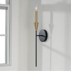 Capital Lighting 651911AB Aged Brass,Black 5''w X 22.25''h 1-light Sconce In Black And Aged Brass With Interchangeable White Or Aged Brass Candle Sleeve Image 4