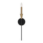 Capital Lighting 651911AB Aged Brass,Black 5''w X 22.25''h 1-light Sconce In Black And Aged Brass With Interchangeable White Or Aged Brass Candle Sleeve Image 5