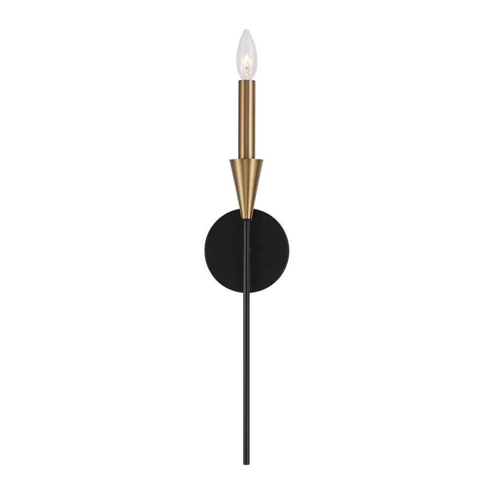 Capital Lighting 651911AB Aged Brass,Black 5''w X 22.25''h 1-light Sconce In Black And Aged Brass With Interchangeable White Or Aged Brass Candle Sleeve Image 5