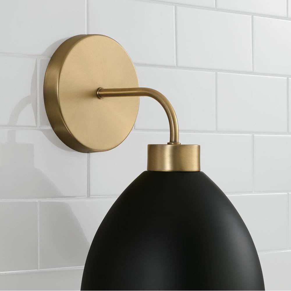 Capital Lighting 652011AB Aged Brass,Black 7.50''w X 11''h 1-light Sconce In Aged Brass And Black Image 5