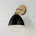 Capital Lighting Ross 7.50''w X 11''h 1-light Sconce In Aged Brass And Black