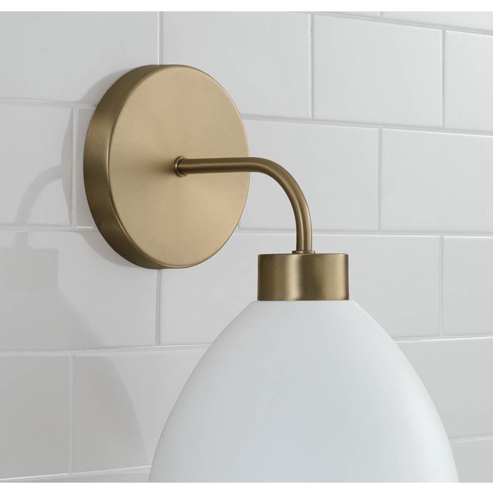 Capital Lighting 652011AW Aged Brass,White 7.50''w X 11''h 1-light Sconce In Aged Brass And White Image 5
