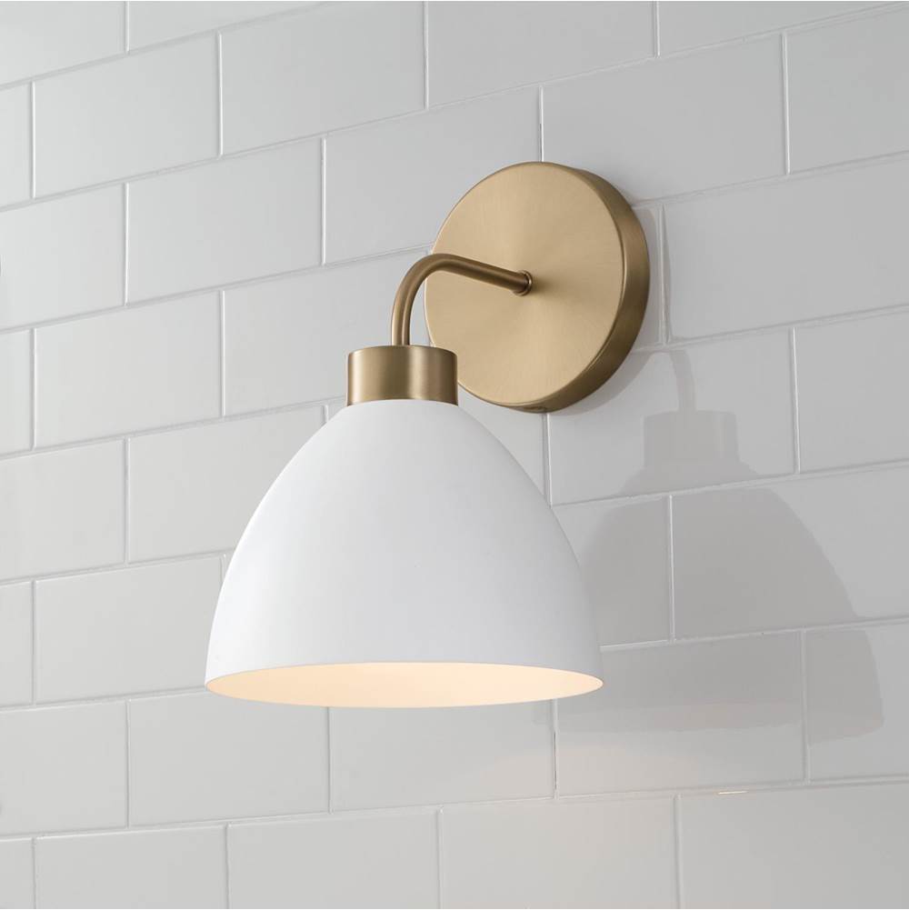 Capital Lighting Ross 7.50''w X 11''h 1-light Sconce In Aged Brass And Black