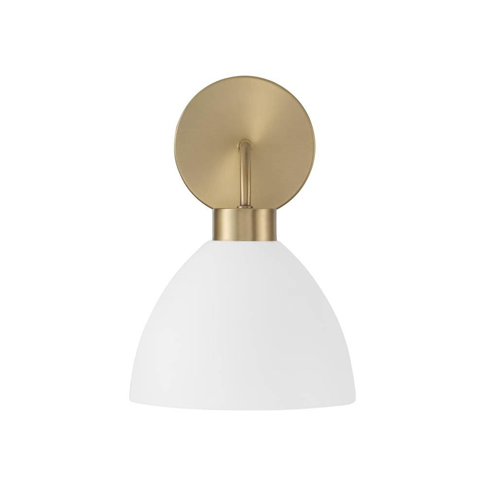 Capital Lighting 652011AW Aged Brass,White 7.50''w X 11''h 1-light Sconce In Aged Brass And White Image 4