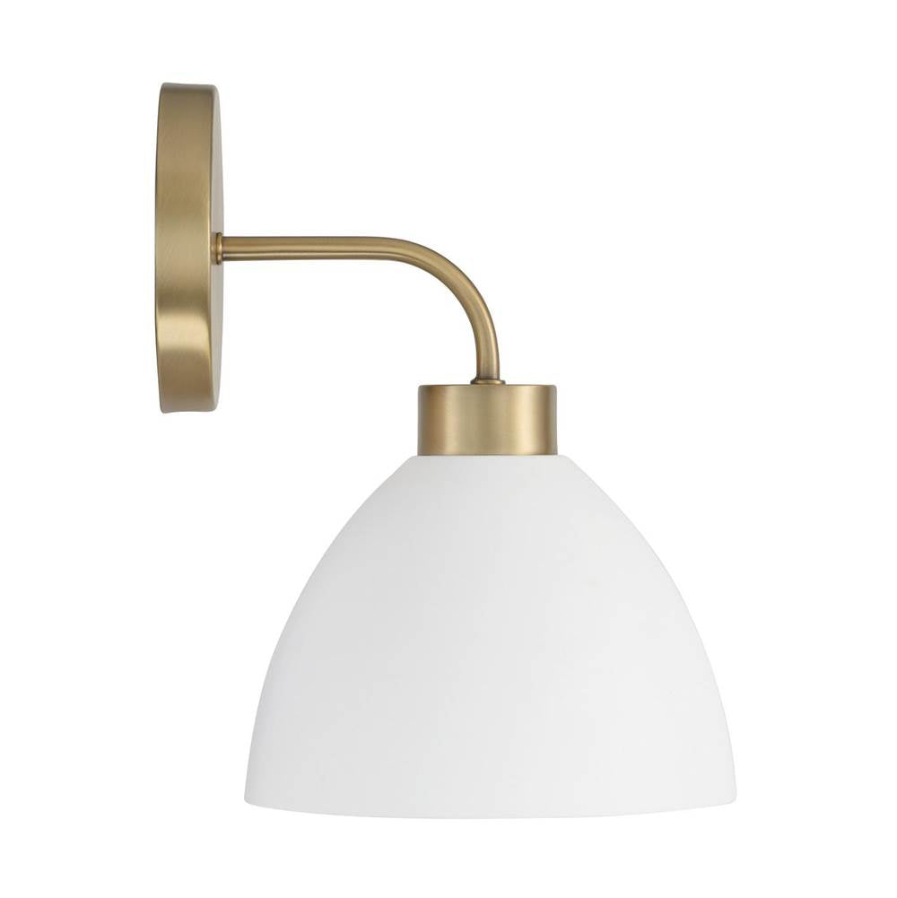 Capital Lighting 652011AW Aged Brass,White 7.50''w X 11''h 1-light Sconce In Aged Brass And White Image 3