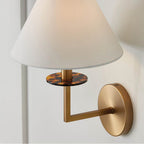 Capital Lighting Gilda 10''w X 14.75''h 1-light Sconce In Aged Brass With White Fabric Stay-straight Shade And Interchangeable Clear Or Tortoise Shell Bobeche