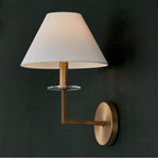 Capital Lighting 652211AD Aged Brass 10''w X 14.75''h 1-light Sconce In Aged Brass With White Fabric Stay-straight Shade And Interchangeable Clear Or Tortoise Shell Bobeche Image 8