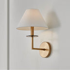 Capital Lighting 652211AD Aged Brass 10''w X 14.75''h 1-light Sconce In Aged Brass With White Fabric Stay-straight Shade And Interchangeable Clear Or Tortoise Shell Bobeche Image 4