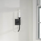 Capital Lighting Decklan 5''w X 16.25''h 1-light Sconce In Black Iron With Interchangeable White Or Black Iron Candle Sleeve