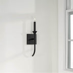 Capital Lighting 652311BI Black Iron 5''w X 16.25''h 1-light Sconce In Black Iron With Interchangeable White Or Black Iron Candle Sleeve Image 3
