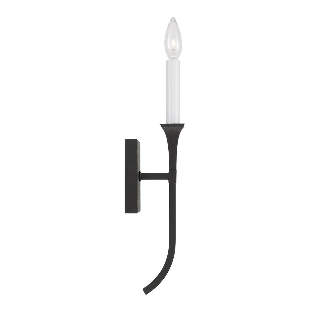 Capital Lighting 652311BI Black Iron 5''w X 16.25''h 1-light Sconce In Black Iron With Interchangeable White Or Black Iron Candle Sleeve Image 4