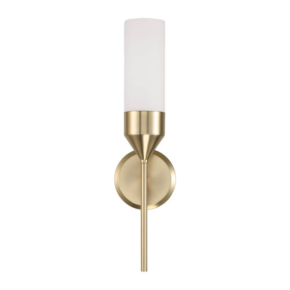 Capital Lighting 652411MA Matte Brass 5''w X 19.75''h 1-light Cylindrical Sconce In Matte Brass With Soft White Glass Image 4