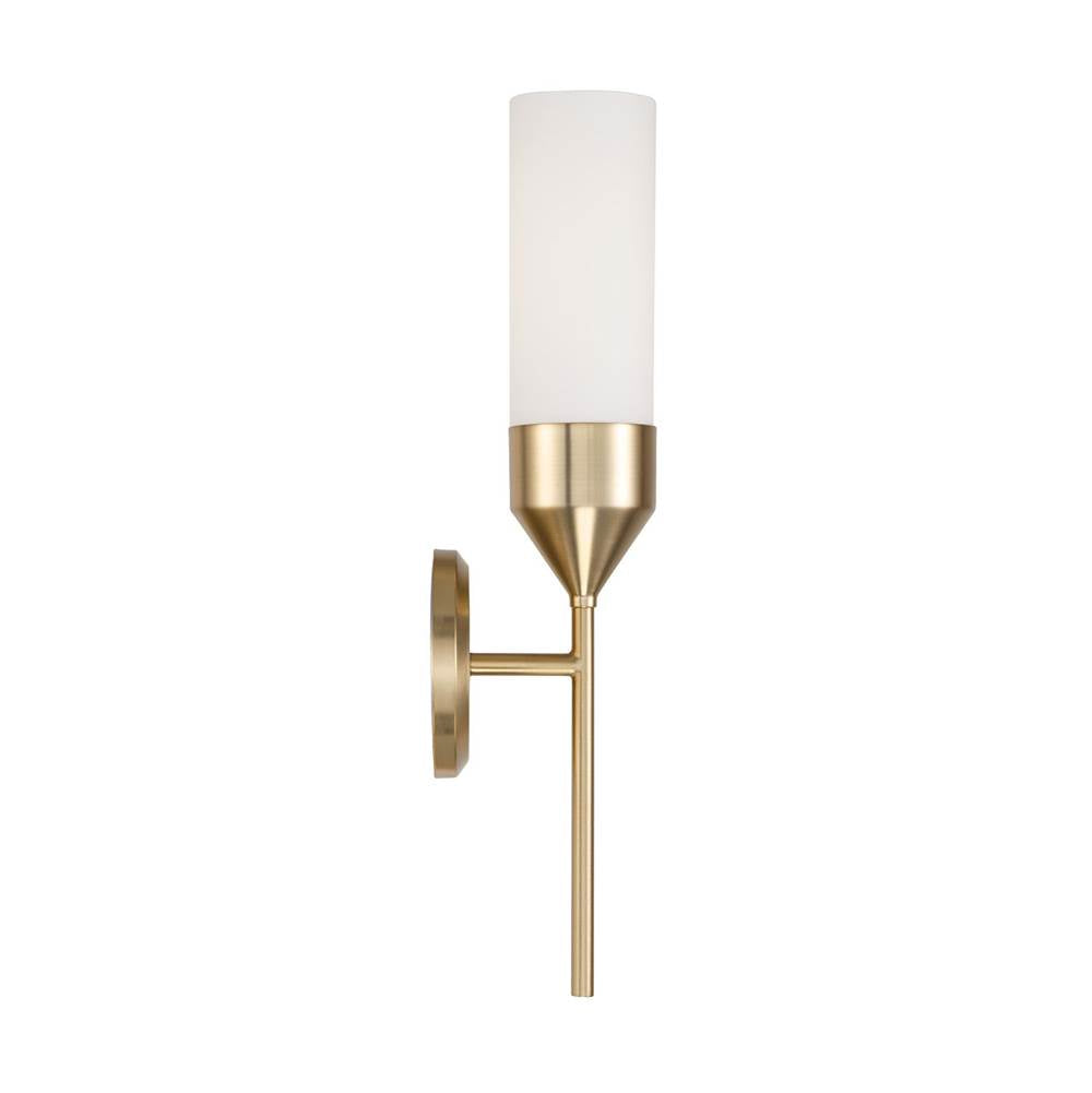 Capital Lighting 652411MA Matte Brass 5''w X 19.75''h 1-light Cylindrical Sconce In Matte Brass With Soft White Glass Image 3