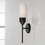 Capital Lighting Devon 5''w X 19.75''h 1-light Cylindrical Sconce In Matte Brass With Soft White Glass