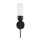 Capital Lighting 652411MB Matte Black 5''w X 19.75''h 1-light Cylindrical Sconce In Matte Black With Soft White Glass Image 4